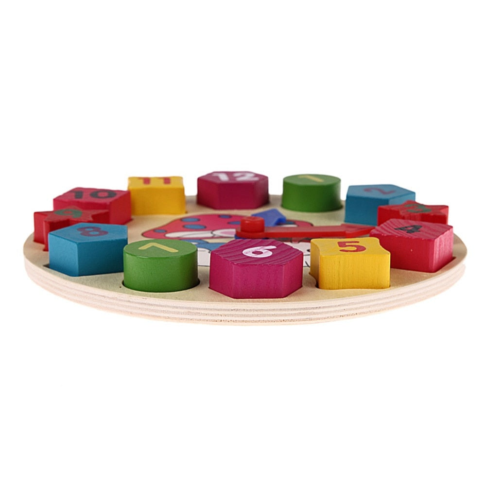 Wooden Clock Toy Number Puzzle for Kids by HitMyNeed