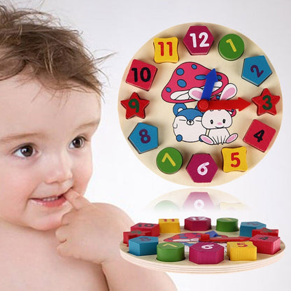 Wooden Clock Toy Number Puzzle for Kids by HitMyNeed