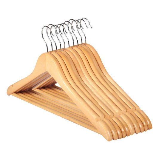 Wooden Clothes Hangers Closet Organizer (Set of 10) by HitMyNeed