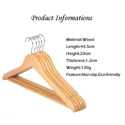 Wooden Clothes Hangers Set of 5 with Notches by HitMyNeed