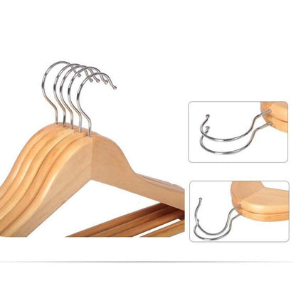 Wooden Clothes Hangers Set of 5 with Notches by HitMyNeed