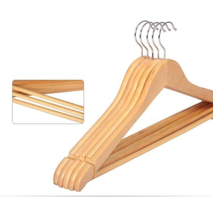Wooden Clothes Hangers Set of 5 with Notches by HitMyNeed