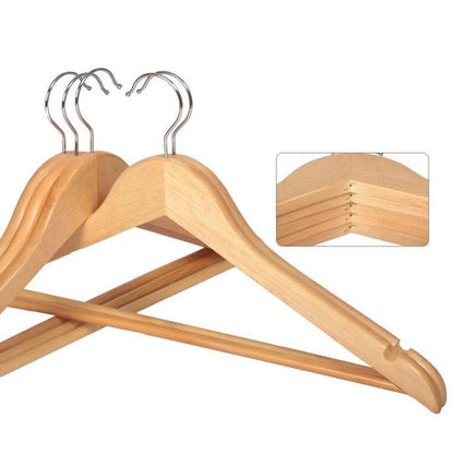 Wooden Clothes Hangers Set of 5 with Notches by HitMyNeed