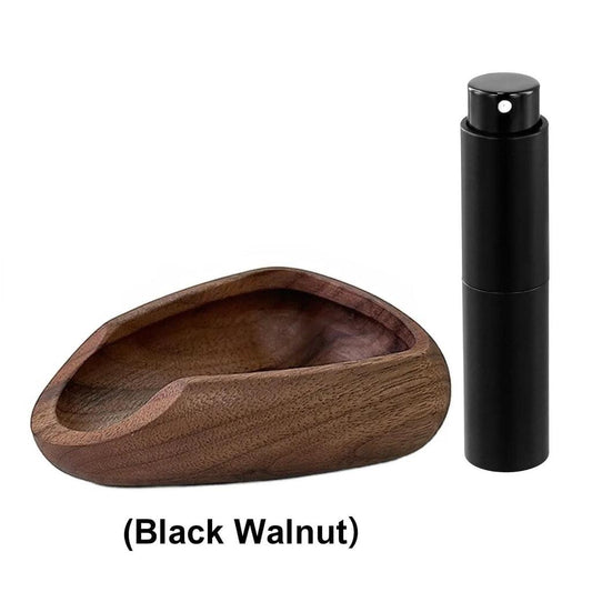 Wooden Coffee Dosing Cup & Spray Bottle Barista Set black-walnut-wood by HitMyNeed