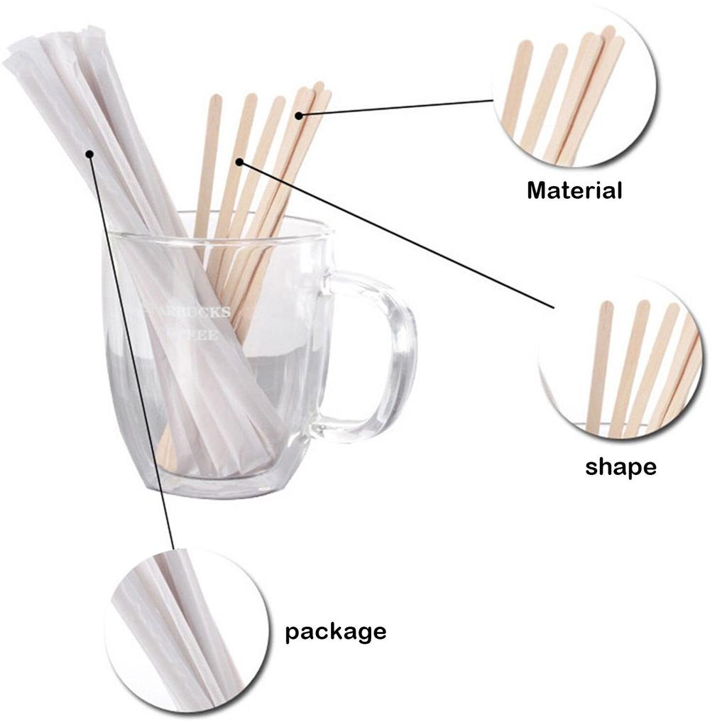Wooden Coffee Stirrers Sticks 14cm (100 Pack) by HitMyNeed