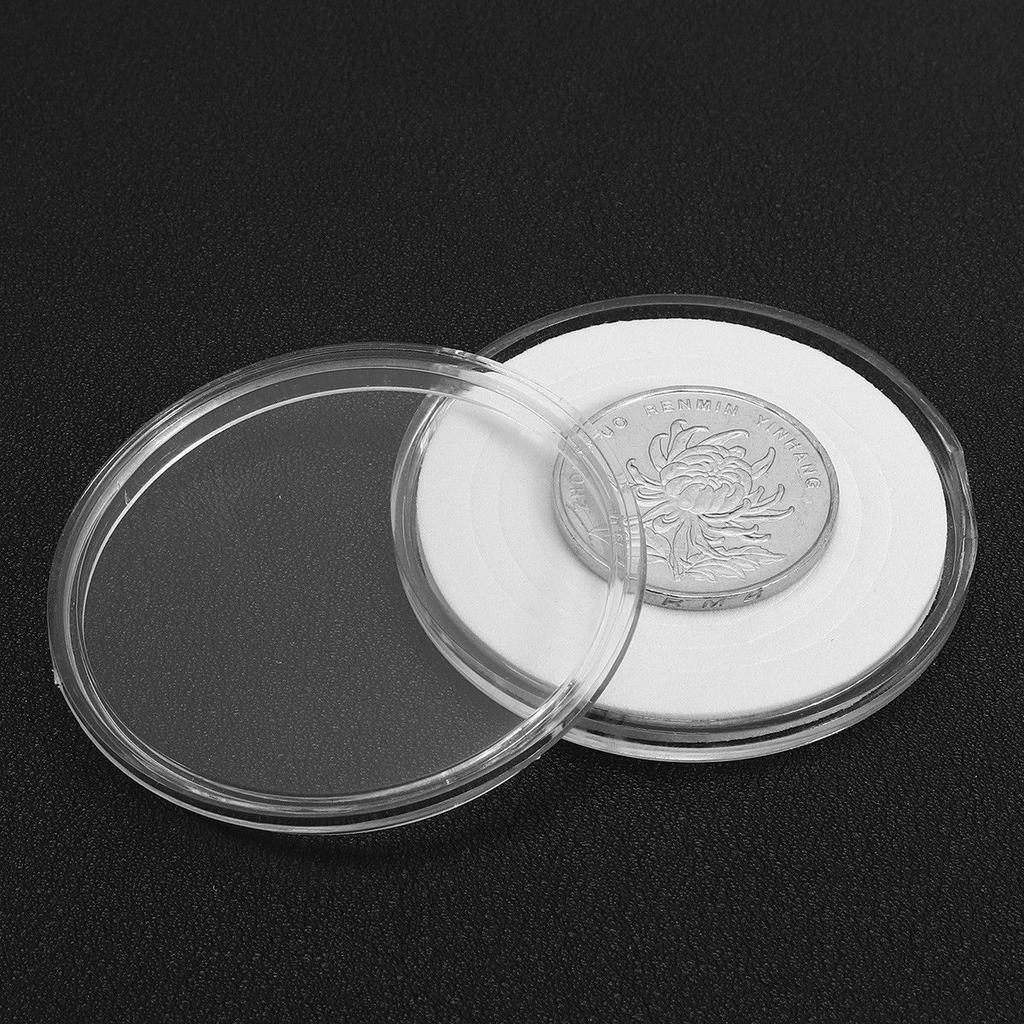 Wooden Coin Storage Box with 50 Coin Capsules by HitMyNeed
