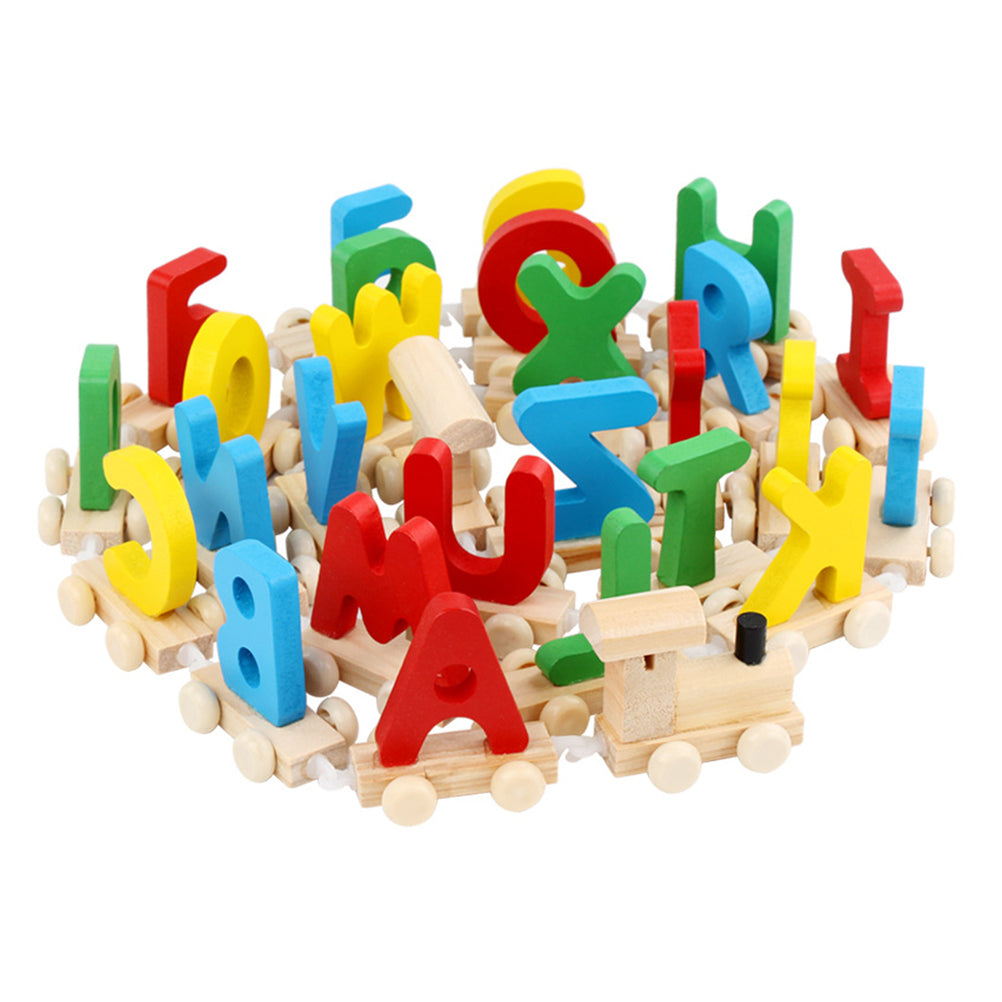 Wooden Colorful ABC Train Puzzle Set by HitMyNeed