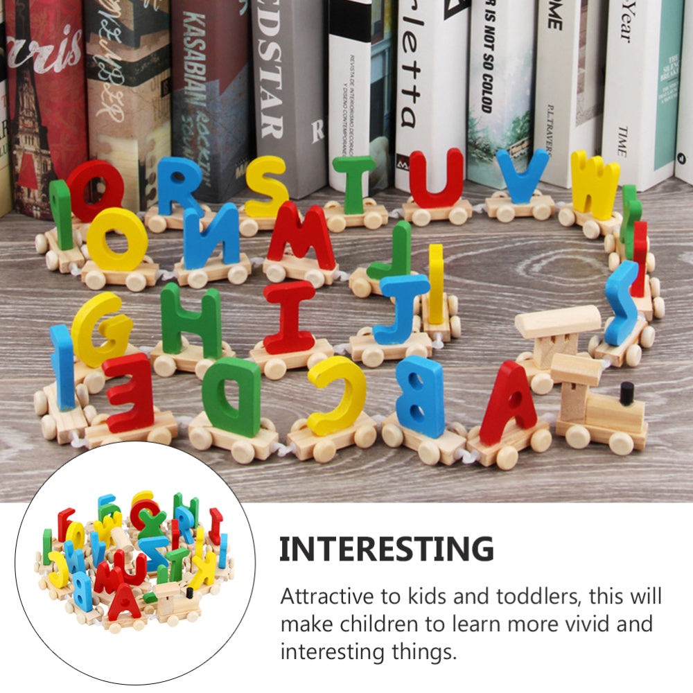 Wooden Colorful ABC Train Puzzle Set by HitMyNeed