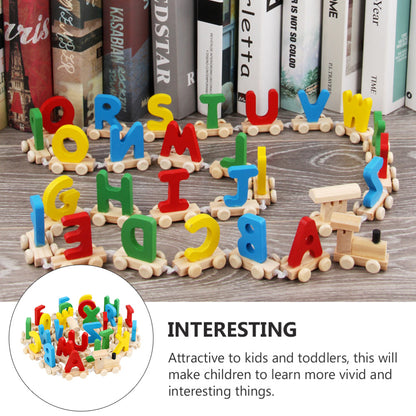 Wooden Colorful ABC Train Puzzle Set by HitMyNeed