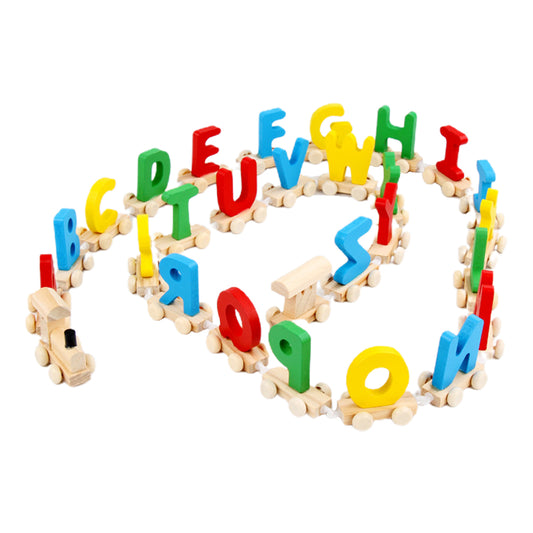 Wooden Colorful ABC Train Puzzle Set colorful by HitMyNeed