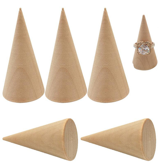 Wooden Cone Ring Holders Jewelry Organizers, 5 Pack by HitMyNeed