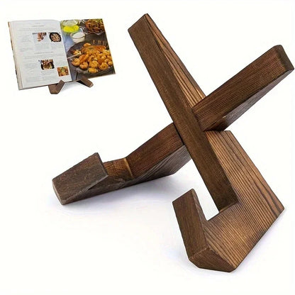Wooden Cookbook & Record Stand with Flat Base by HitMyNeed