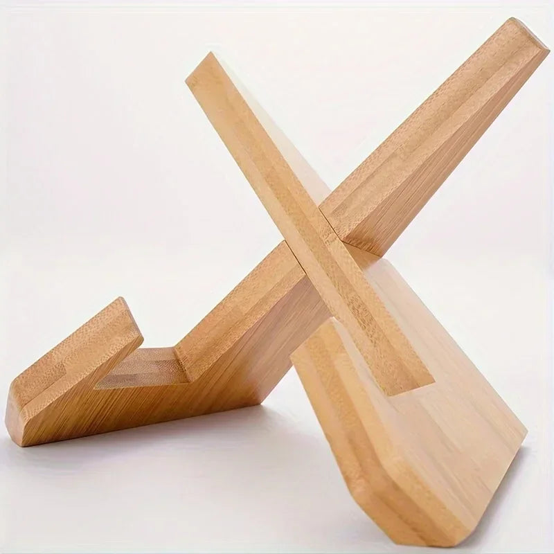 Wooden Cookbook & Record Stand with Flat Base by HitMyNeed