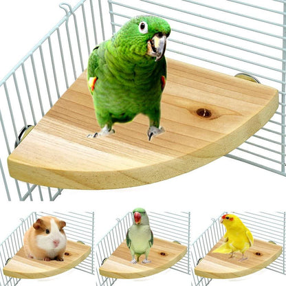 Wooden Corner Flat Perch for Bird Cages by HitMyNeed