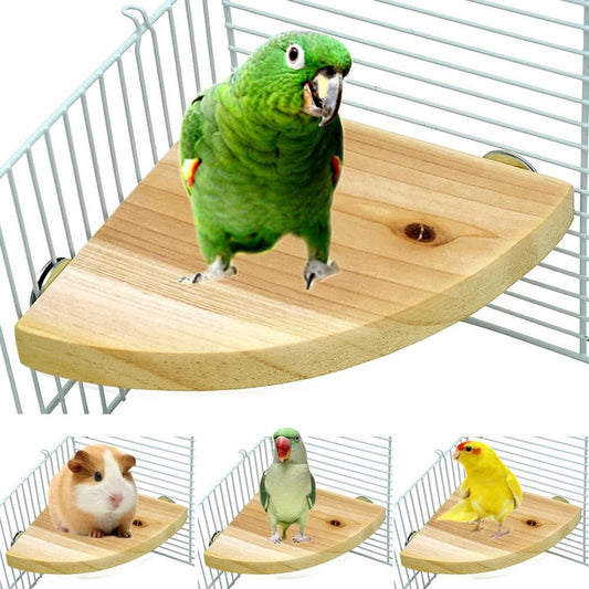 Wooden Corner Flat Perch for Bird Cages by HitMyNeed