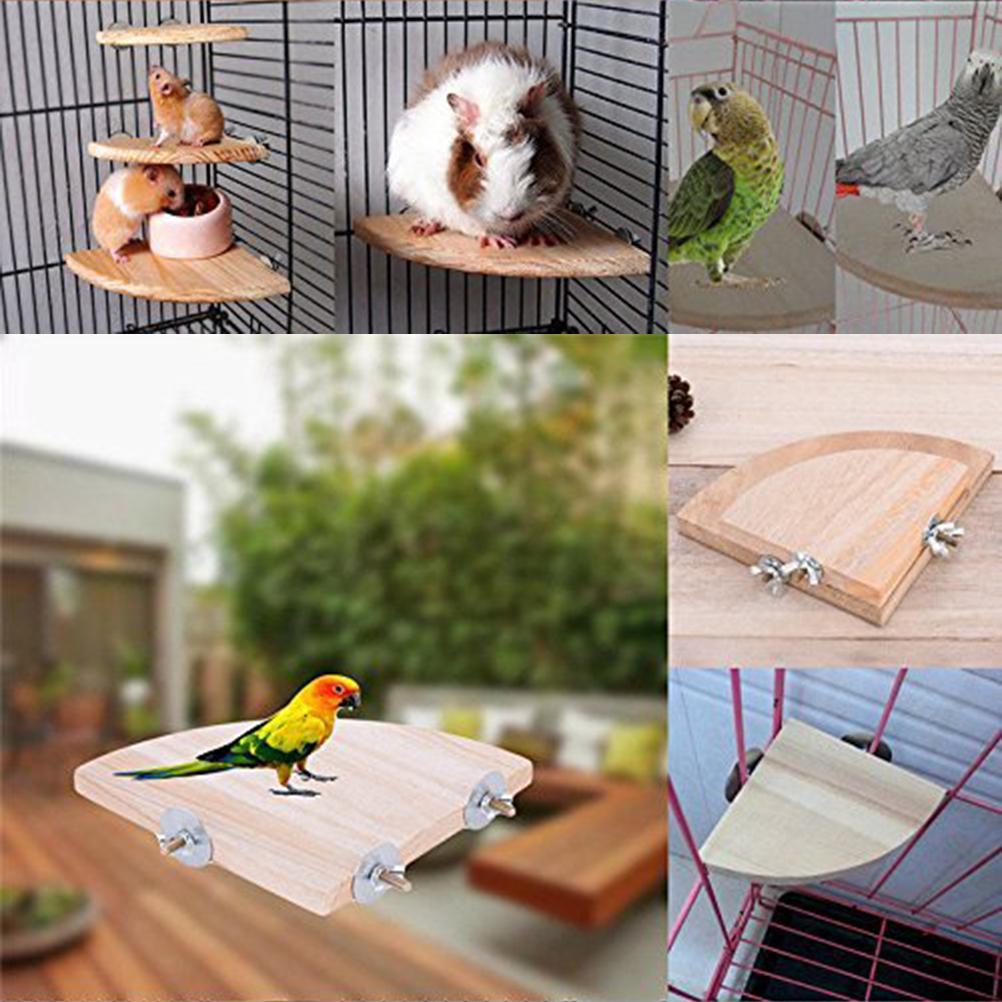 Wooden Corner Flat Perch for Bird Cages by HitMyNeed