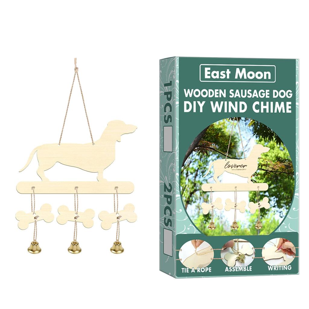 Wooden Dachshund Wind Chime DIY Decor Kit by HitMyNeed