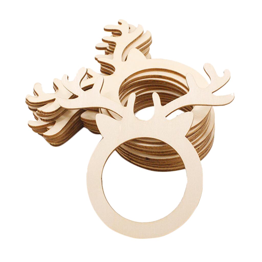 Wooden Deer Napkin Rings Set of 10 by HitMyNeed