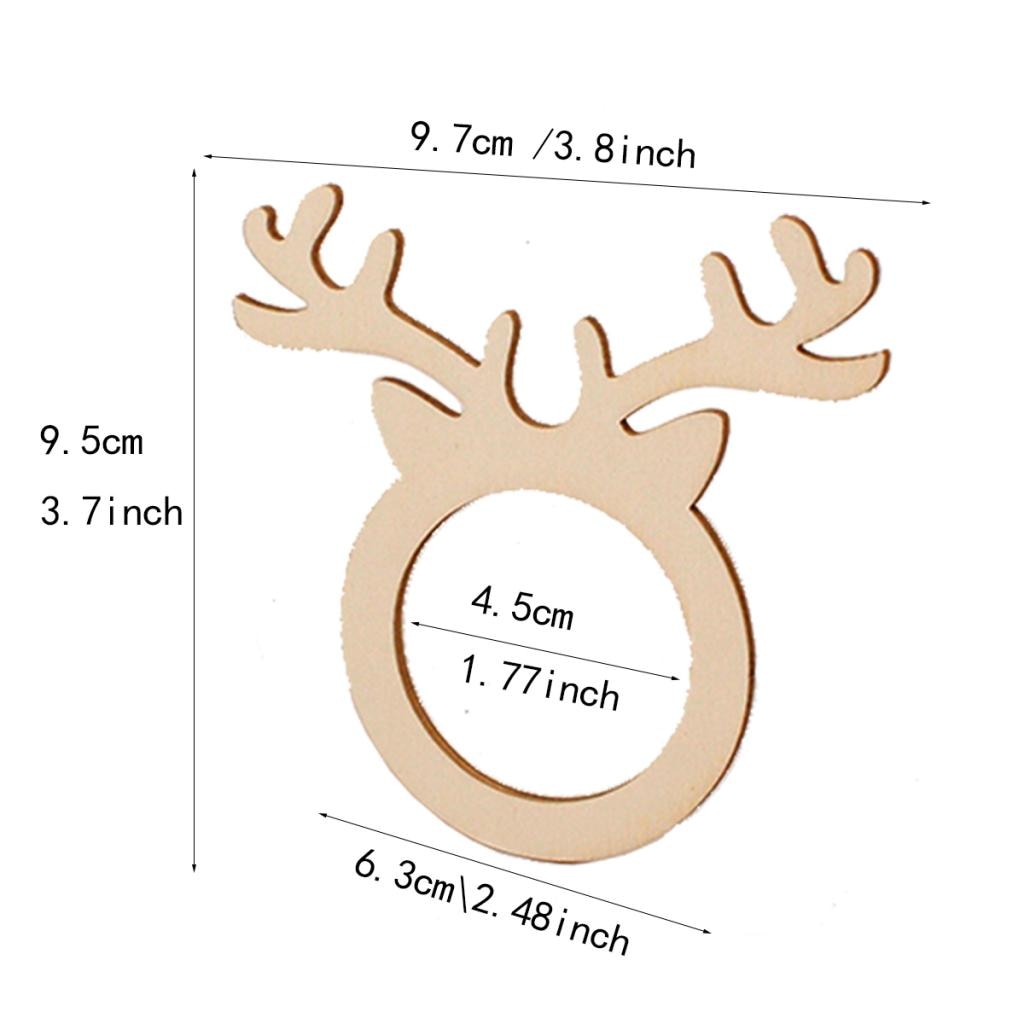 Wooden Deer Napkin Rings Set of 10 by HitMyNeed