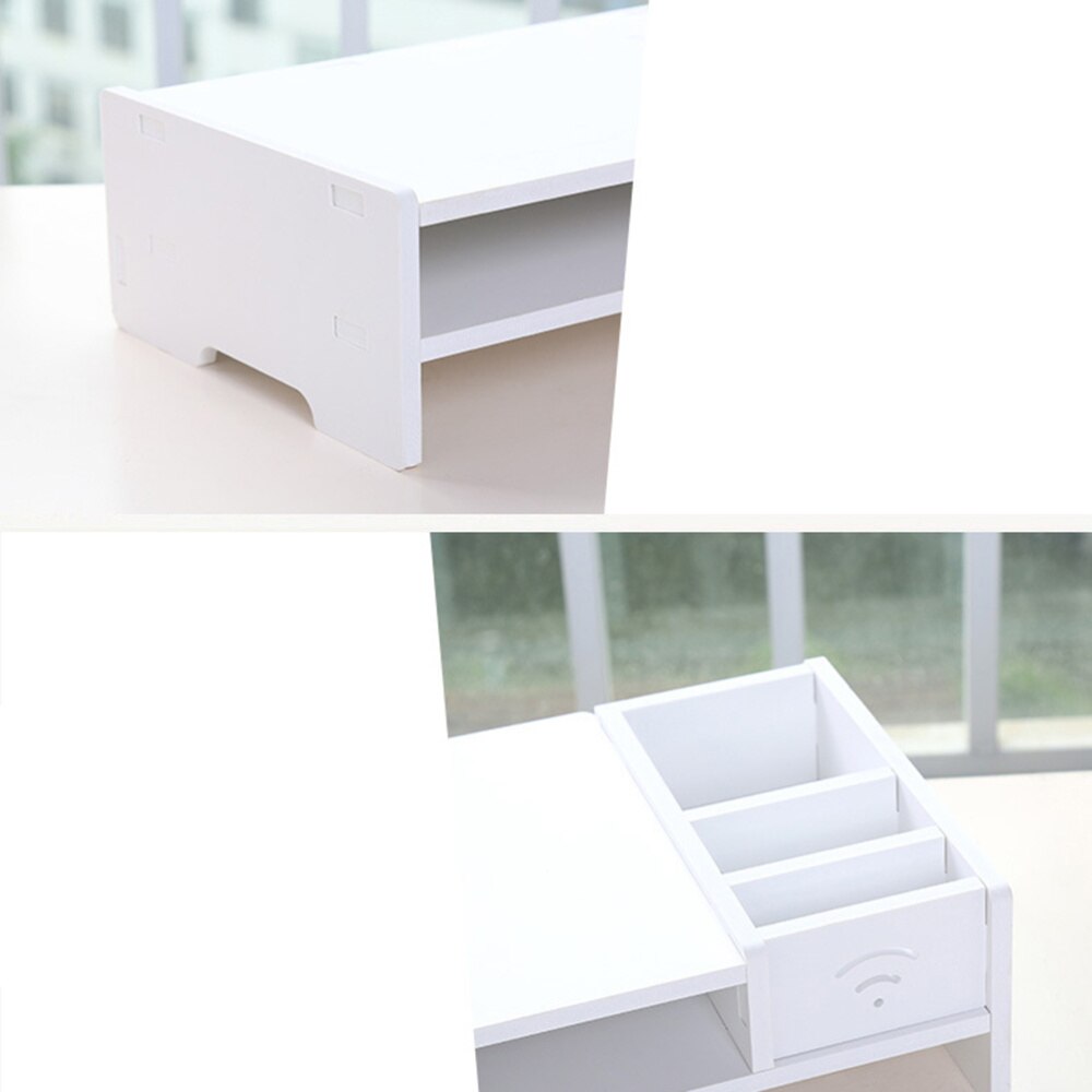 Wooden Desktop Shelf Riser with Dual Shelves by HitMyNeed