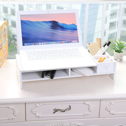 Wooden Desktop Shelf Riser with Dual Shelves by HitMyNeed