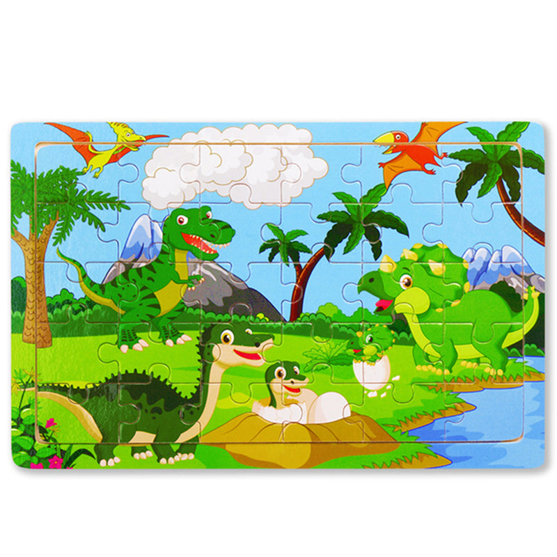 Wooden Dinosaur Jigsaw Puzzle for Kids and Families by HitMyNeed