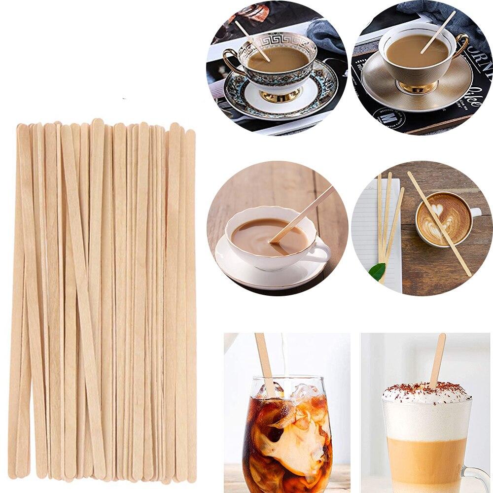 Wooden Disposable Coffee Stirrers 14 cm (50 Pack) by HitMyNeed