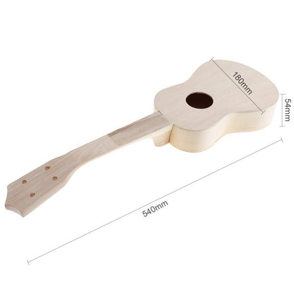 Wooden DIY 21-Inch Ukulele Building Kit (16pcs) by HitMyNeed