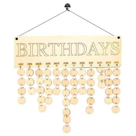 Wooden DIY Hanging Birthday Calendar Board by HitMyNeed