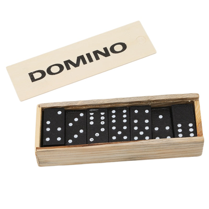 Wooden Dominoes 28-Piece Family Game Set by HitMyNeed