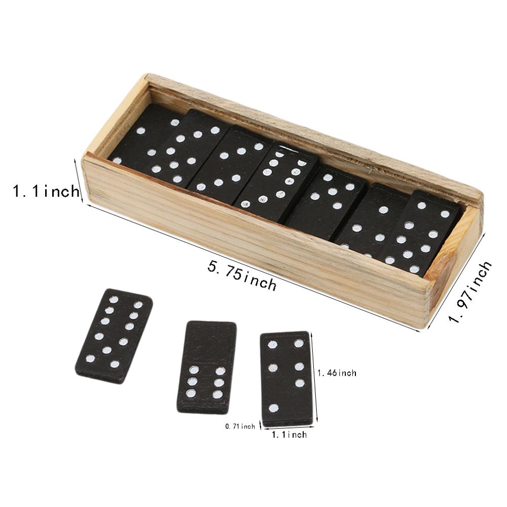 Wooden Dominoes 28-Piece Family Game Set by HitMyNeed
