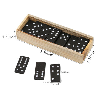 Wooden Dominoes 28-Piece Family Game Set by HitMyNeed