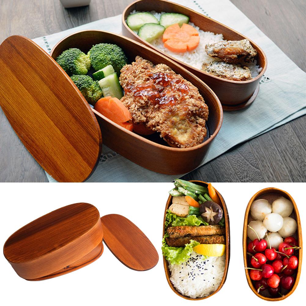 Wooden Double-Layer Bento Lunch Box Set by HitMyNeed