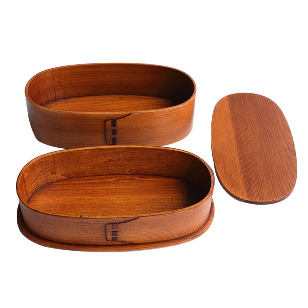 Wooden Double-Layer Bento Lunch Box Set by HitMyNeed