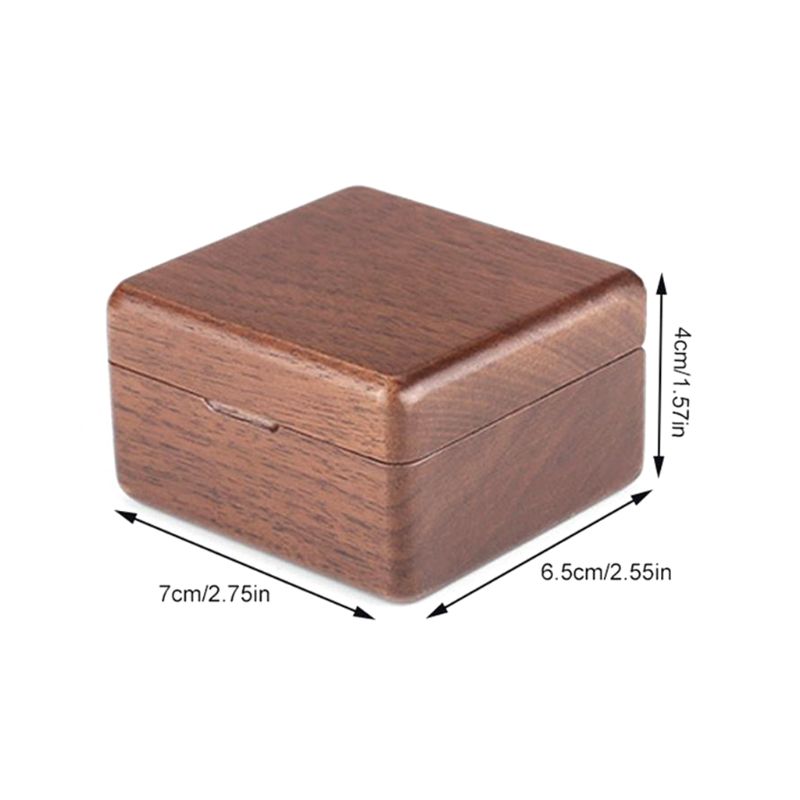 Wooden Double Ring Box with Velvet Lining by HitMyNeed