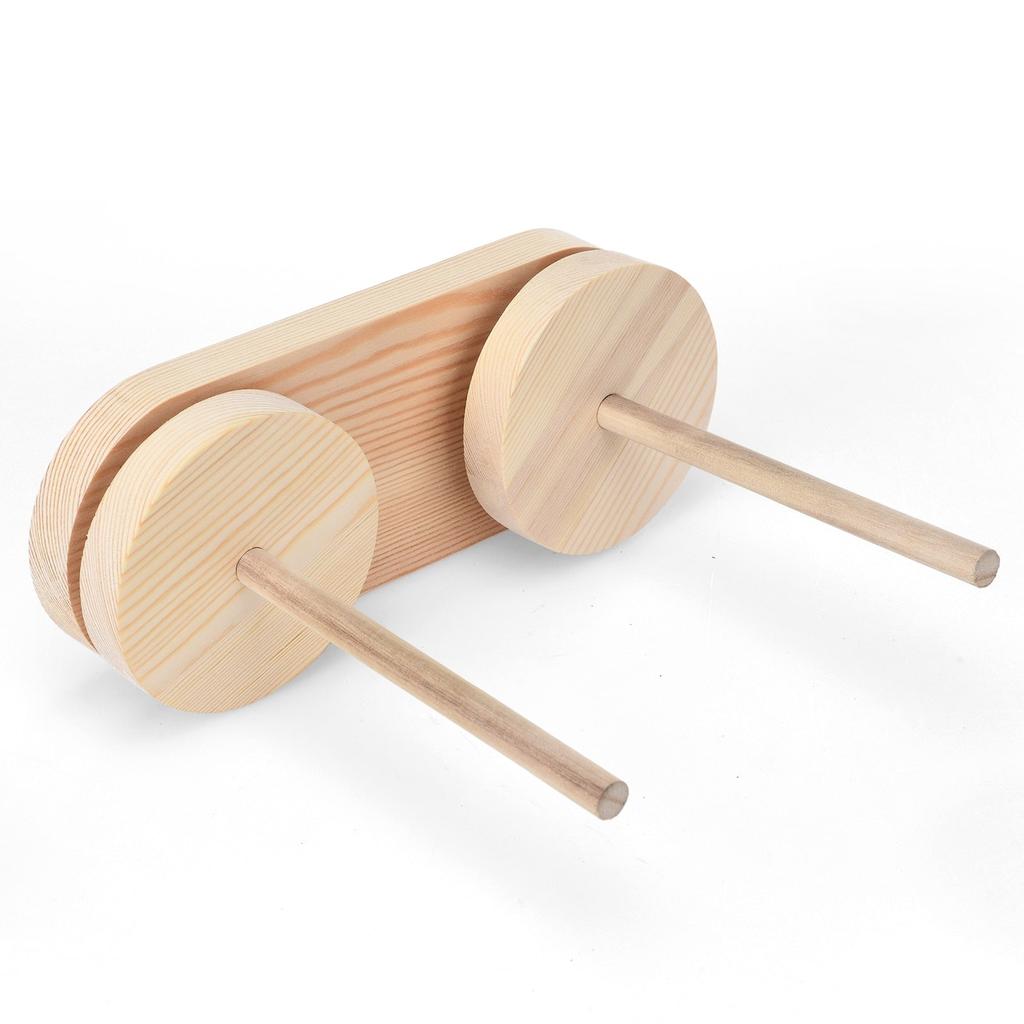 Wooden Double Yarn Holder Stand with Rotating Base by HitMyNeed