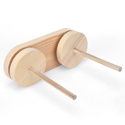 Wooden Double Yarn Holder Stand with Rotating Base by HitMyNeed