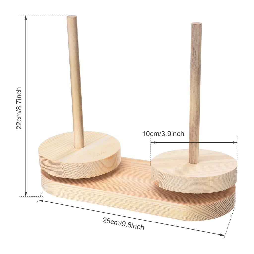 Wooden Double Yarn Holder Stand with Rotating Base by HitMyNeed