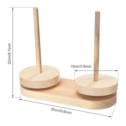 Wooden Double Yarn Holder Stand with Rotating Base by HitMyNeed