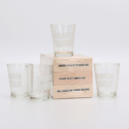 Wooden Drinking Tower Board Game with Shot Glasses by HitMyNeed