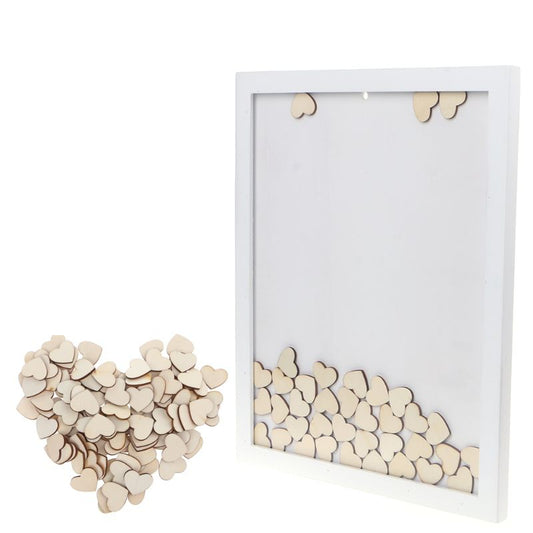 Wooden Drop Box Guest Book with 120 Hearts by HitMyNeed
