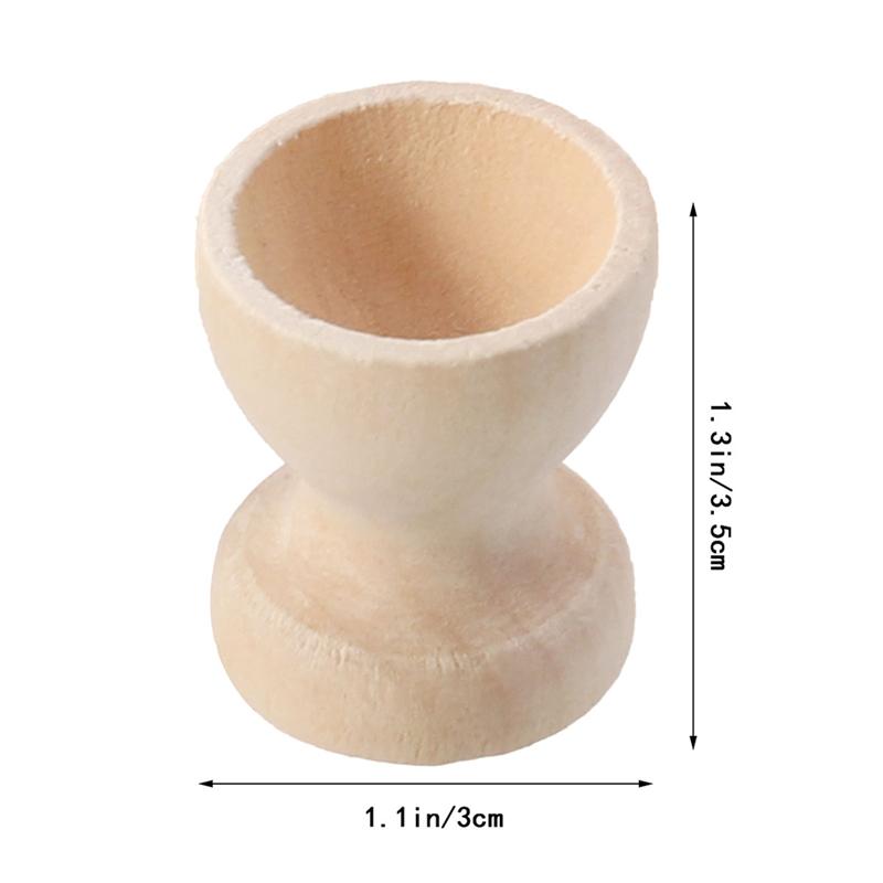 Wooden Egg Cups Set of 12 - Natural Egg Holders by HitMyNeed