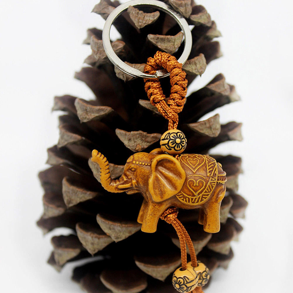 Wooden Elephant Keychain Travel Souvenir by HitMyNeed