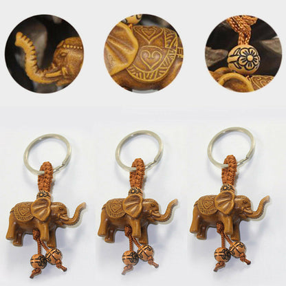 Wooden Elephant Keychain Travel Souvenir by HitMyNeed