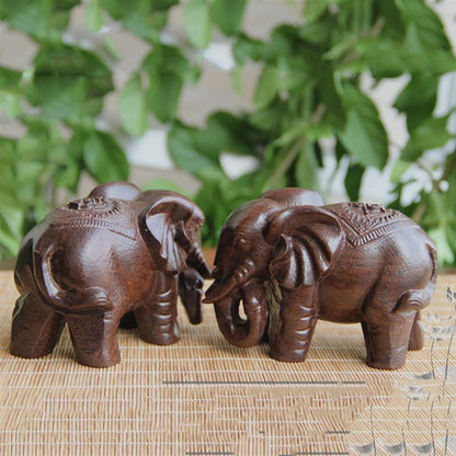 Wooden Elephant Statue Home Ornament 6cm by HitMyNeed