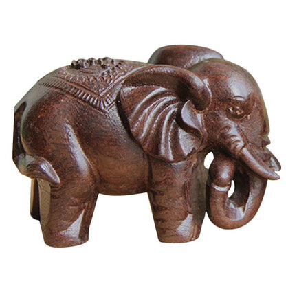 Wooden Elephant Statue Home Ornament 6cm by HitMyNeed