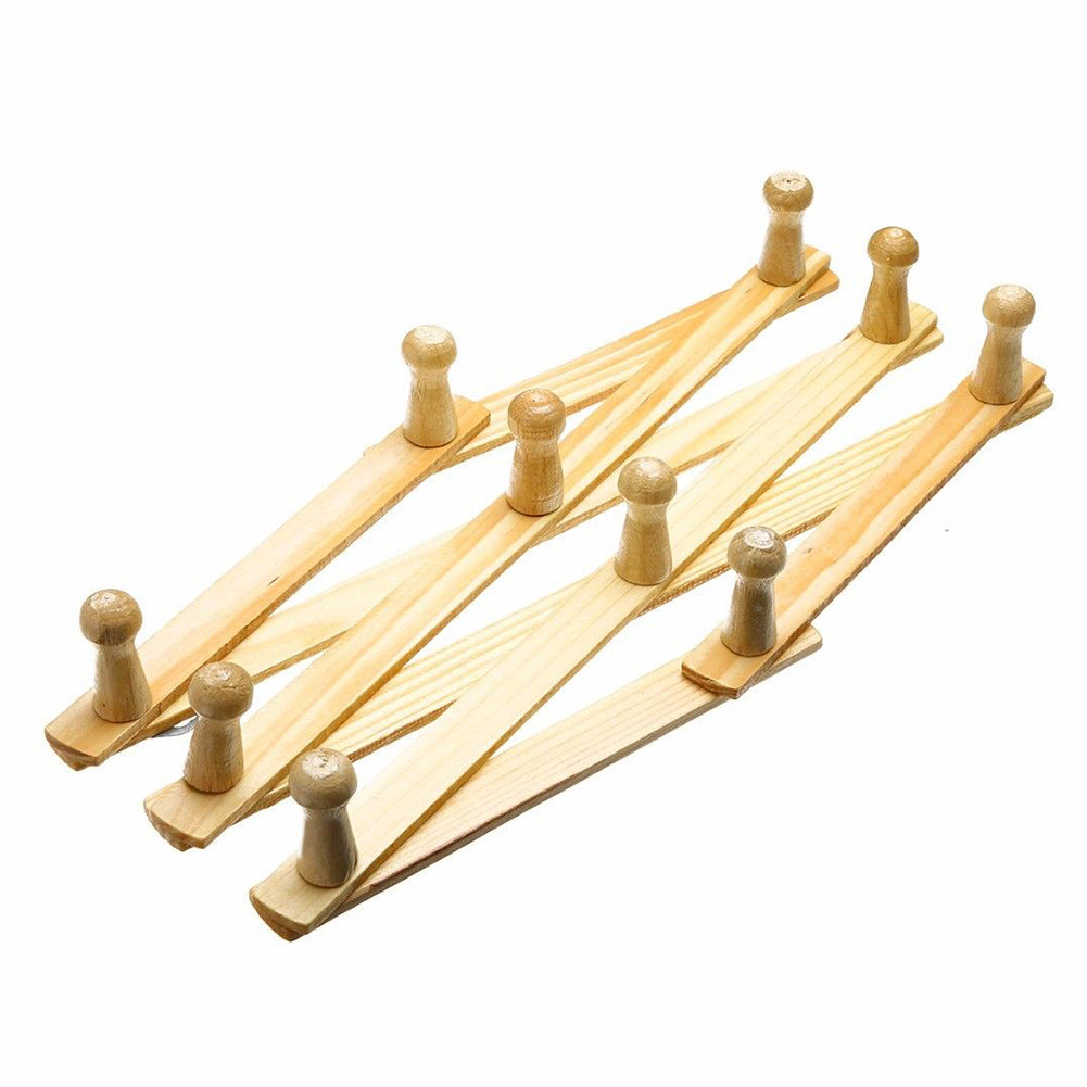 Wooden Expandable Wall Coat Rack with Hooks by HitMyNeed