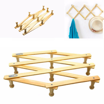 Wooden Expandable Wall Coat Rack with Hooks by HitMyNeed