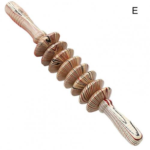 Wooden Fascia Massage Stick with Grooved Rollers e by HitMyNeed