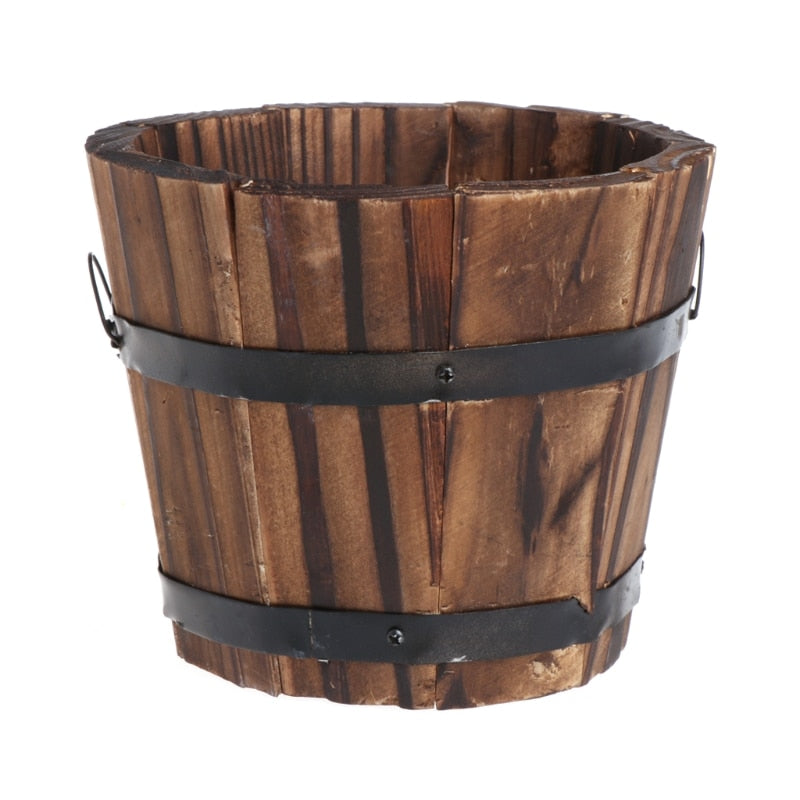 Wooden Flower Pot Garden Planter 12 x 9 x 10 cm by HitMyNeed